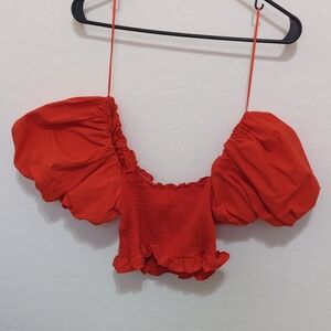 Red Puff Sleeve Top